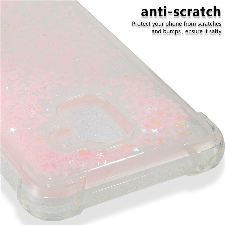 Dynamic Glitter Powder Sequins Shockproof TPU Cell Phone Case for Samsung Galaxy A8 Plus (2018) - Pink-3
