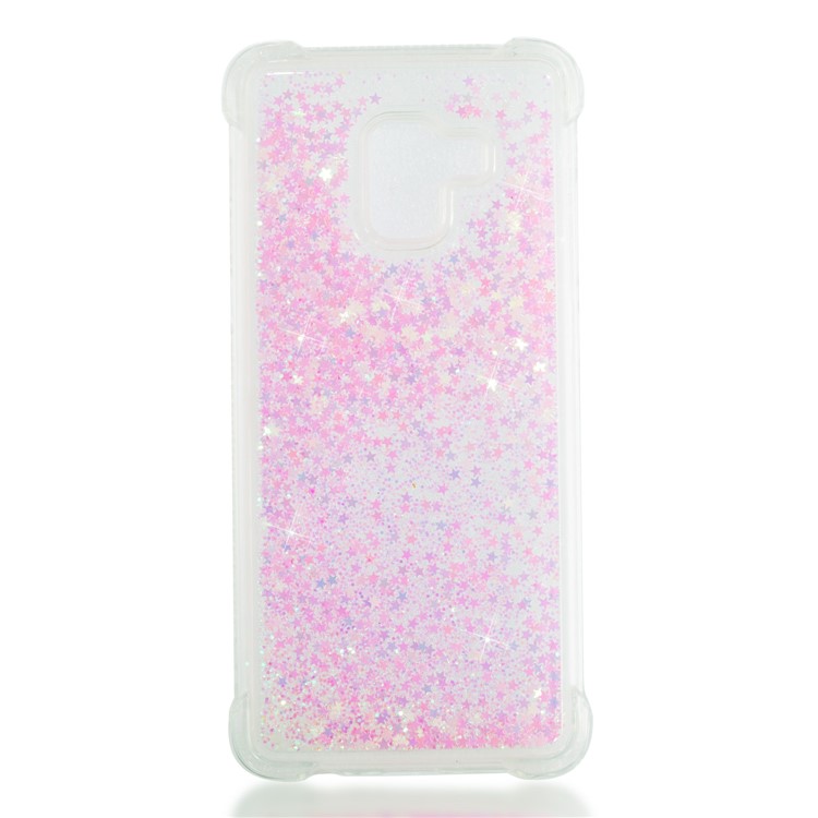 Dynamic Glitter Powder Sequins Shockproof TPU Cell Phone Case for Samsung Galaxy A8 Plus (2018) - Pink-4