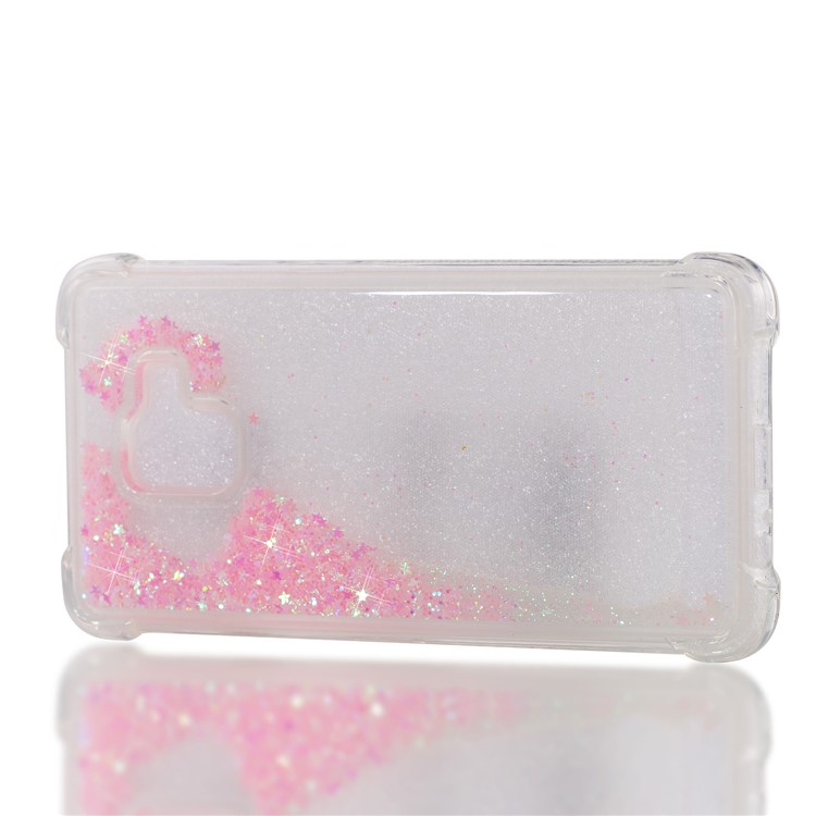 Dynamic Glitter Powder Sequins Shockproof TPU Cell Phone Case for Samsung Galaxy A8 Plus (2018) - Pink-7