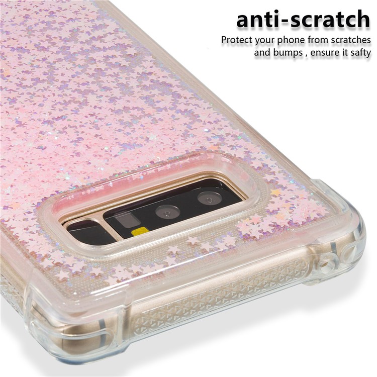 Dynamic Glitter Powder Sequins Shockproof TPU Phone Case for Samsung Galaxy Note 8 SM-N950 - Pink-3