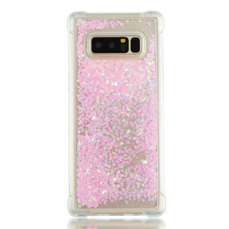 Dynamic Glitter Powder Sequins Shockproof TPU Phone Case for Samsung Galaxy Note 8 SM-N950 - Pink-5