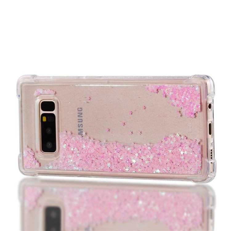 Dynamic Glitter Powder Sequins Shockproof TPU Phone Case for Samsung Galaxy Note 8 SM-N950 - Pink-8