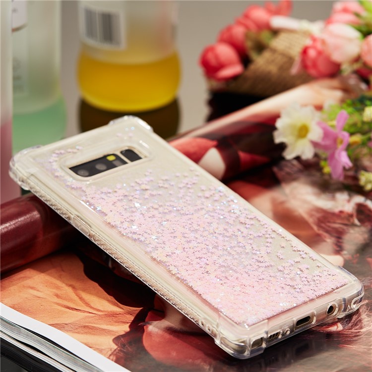 Dynamic Glitter Powder Sequins Shockproof TPU Phone Case for Samsung Galaxy Note 8 SM-N950 - Pink-9