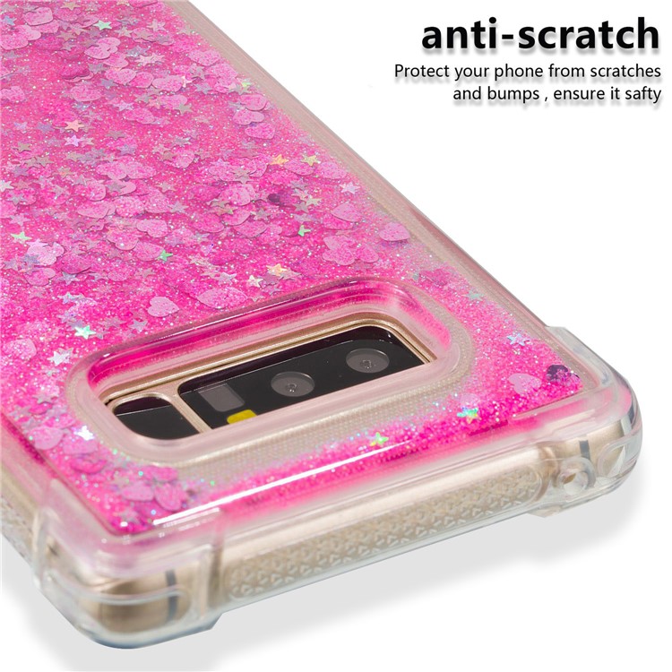 Dynamic Glitter Powder Sequins Shockproof TPU Phone Cover for Samsung Galaxy Note 8 SM-N950 - Rose-3