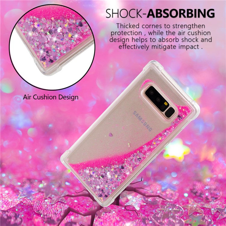 Dynamic Glitter Powder Sequins Shockproof TPU Phone Cover for Samsung Galaxy Note 8 SM-N950 - Rose-6