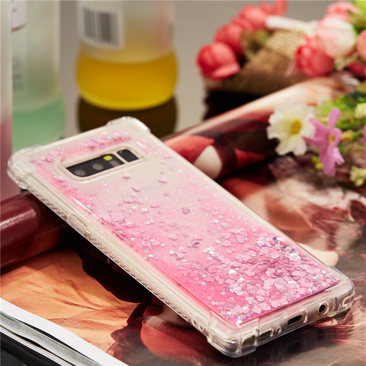 Dynamic Glitter Powder Sequins Shockproof TPU Phone Cover for Samsung Galaxy Note 8 SM-N950 - Rose-8