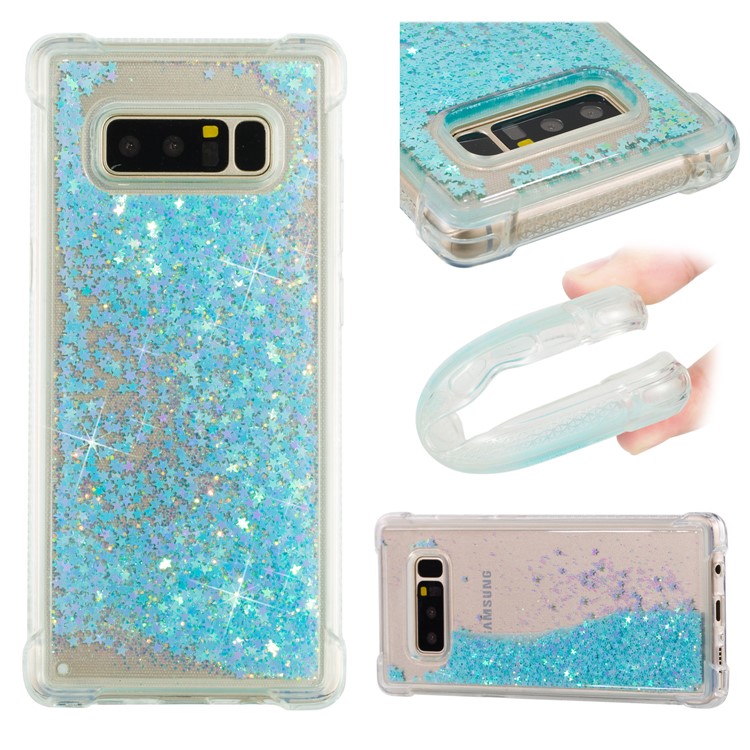 Dynamic Glitter Powder Sequins Shockproof TPU Phone Shell for Samsung Galaxy Note 8 SM-N950 - Baby Blue-1