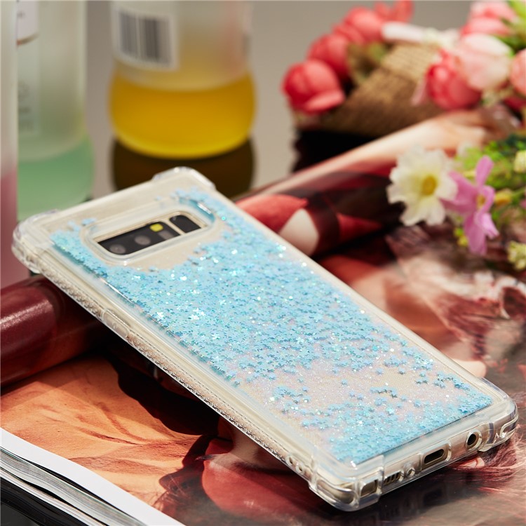 Dynamic Glitter Powder Sequins Shockproof TPU Phone Shell for Samsung Galaxy Note 8 SM-N950 - Baby Blue-8