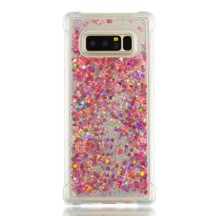 Dynamic Glitter Powder Sequins Shockproof TPU Mobile Casing for Samsung Galaxy Note 8 SM-N950 - Red-4