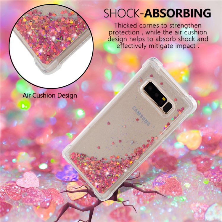 Dynamic Glitter Powder Sequins Shockproof TPU Mobile Casing for Samsung Galaxy Note 8 SM-N950 - Red-6