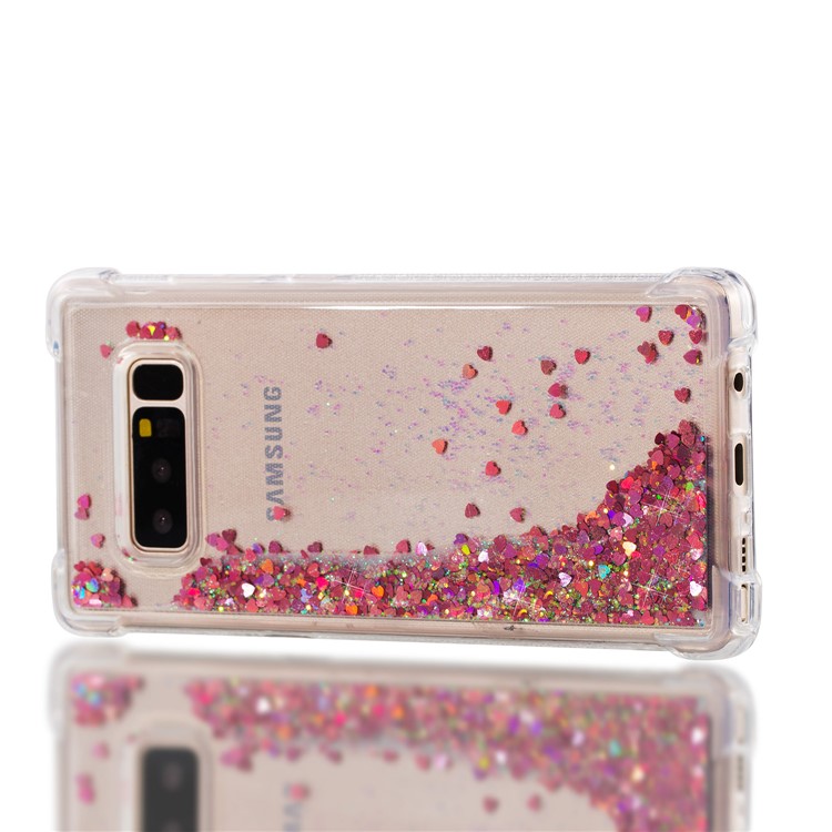 Dynamic Glitter Powder Sequins Shockproof TPU Mobile Casing for Samsung Galaxy Note 8 SM-N950 - Red-7
