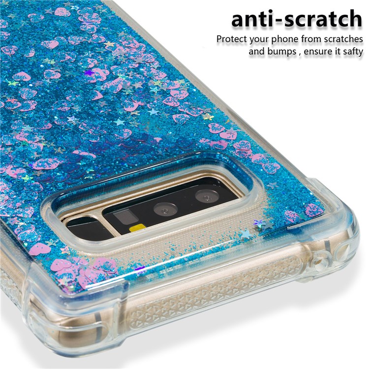 Dynamic Glitter Powder Sequins Shockproof TPU Back Shell for Samsung Galaxy Note 8 SM-N950 - Dark Blue-3