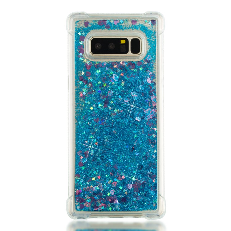 Dynamic Glitter Powder Sequins Shockproof TPU Back Shell for Samsung Galaxy Note 8 SM-N950 - Dark Blue-4