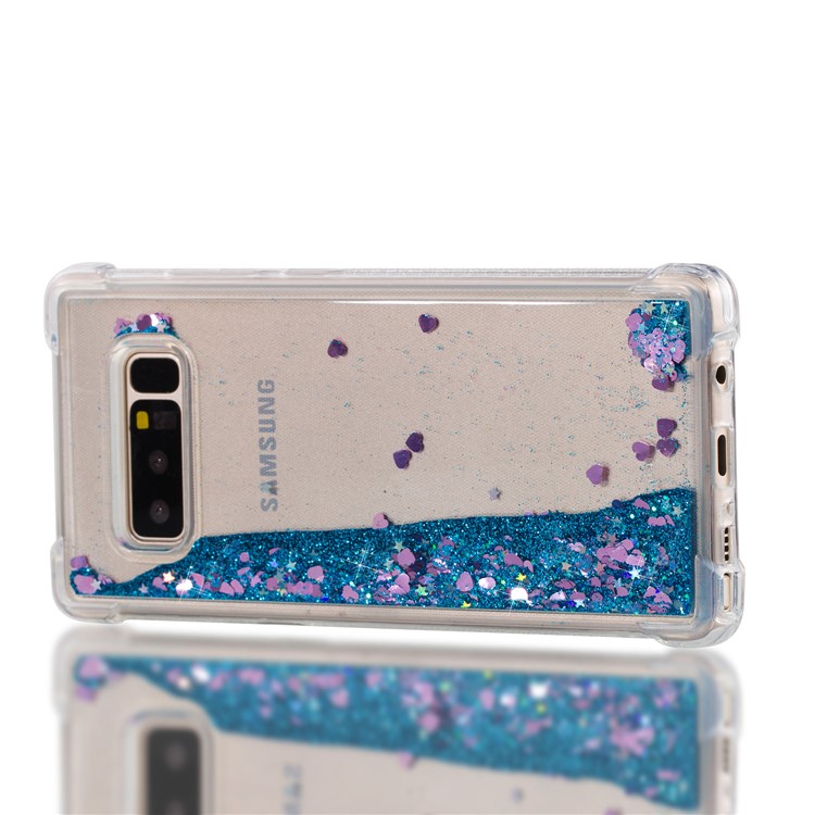 Dynamic Glitter Powder Sequins Shockproof TPU Back Shell for Samsung Galaxy Note 8 SM-N950 - Dark Blue-7