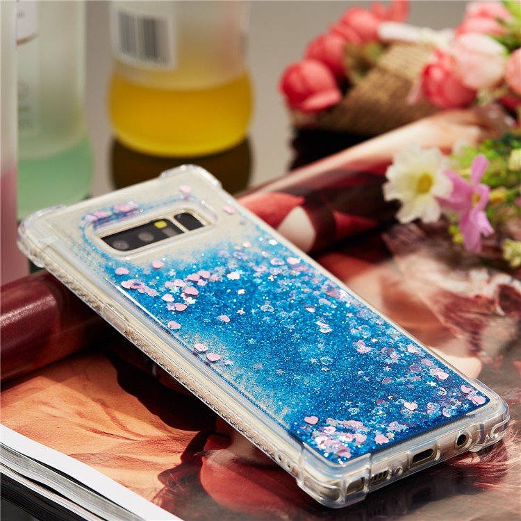 Dynamic Glitter Powder Sequins Shockproof TPU Back Shell for Samsung Galaxy Note 8 SM-N950 - Dark Blue-8