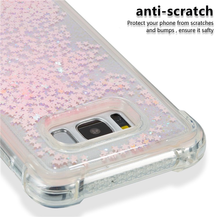 Dynamic Glitter Powder Sequins Shockproof TPU Cell Phone Case for Samsung Galaxy S8 SM-G950 - Pink-3