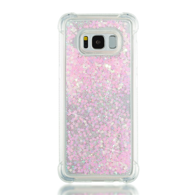 Dynamic Glitter Powder Sequins Shockproof TPU Cell Phone Case for Samsung Galaxy S8 SM-G950 - Pink-4