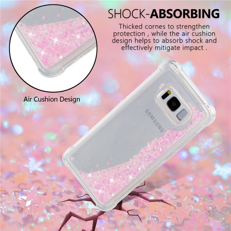 Dynamic Glitter Powder Sequins Shockproof TPU Cell Phone Case for Samsung Galaxy S8 SM-G950 - Pink-6