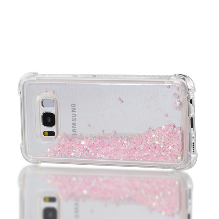 Dynamic Glitter Powder Sequins Shockproof TPU Cell Phone Case for Samsung Galaxy S8 SM-G950 - Pink-7
