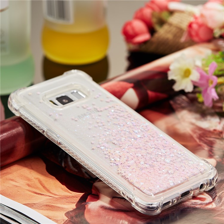 Dynamic Glitter Powder Sequins Shockproof TPU Cell Phone Case for Samsung Galaxy S8 SM-G950 - Pink-8