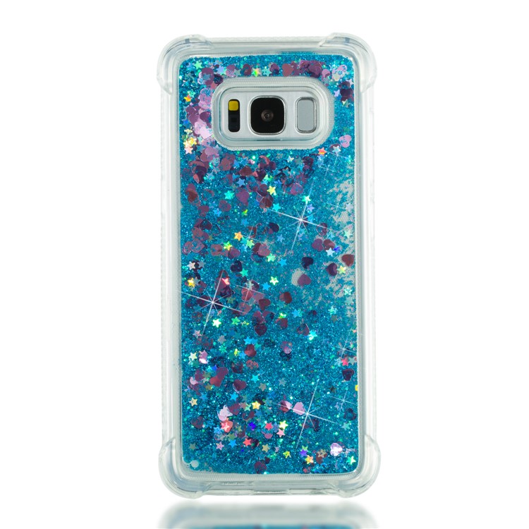 Dynamic Glitter Powder Sequins Shockproof TPU Mobile Phone Cover for Samsung Galaxy S8 SM-G950 - Dark Blue-5