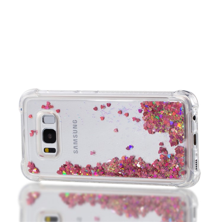Dynamic Glitter Powder Sequins Shockproof TPU Phone Case Accessory for Samsung Galaxy S8 SM-G950 - Red-7