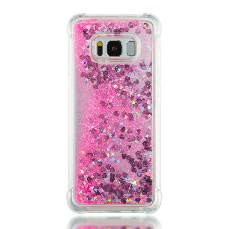 Dynamic Glitter Powder Sequins Shockproof TPU Mobile Phone Casing for Samsung Galaxy S8 SM-G950 - Rose-4