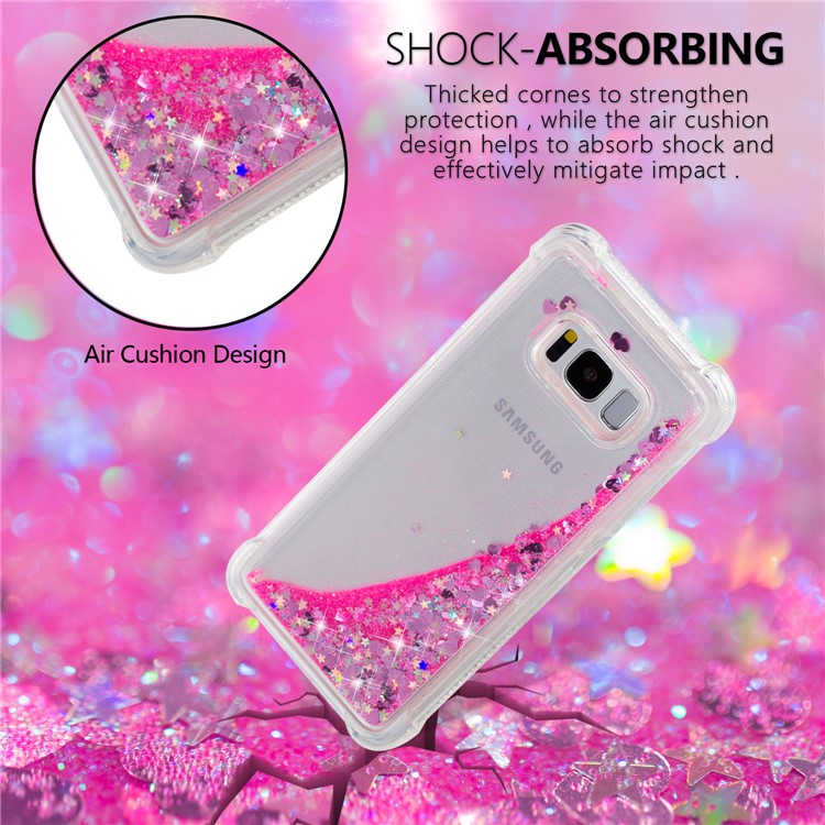 Dynamic Glitter Powder Sequins Shockproof TPU Mobile Phone Casing for Samsung Galaxy S8 SM-G950 - Rose-6
