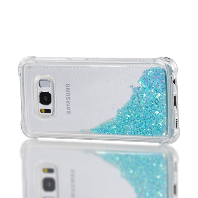 Dynamic Glitter Powder Sequins Shockproof TPU Back Cover Shell for Samsung Galaxy S8 SM-G950 - Baby Blue-7