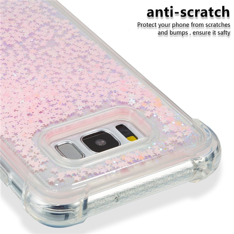Dynamic Glitter Powder Sequins Shockproof TPU Case for Samsung Galaxy S8 Plus SM-G955 - Pink-3