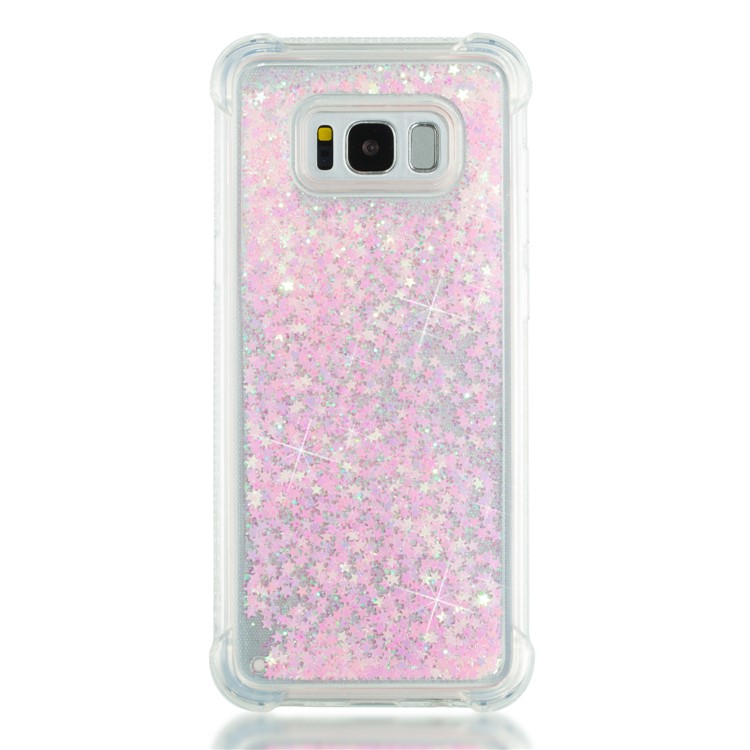 Dynamic Glitter Powder Sequins Shockproof TPU Case for Samsung Galaxy S8 Plus SM-G955 - Pink-5