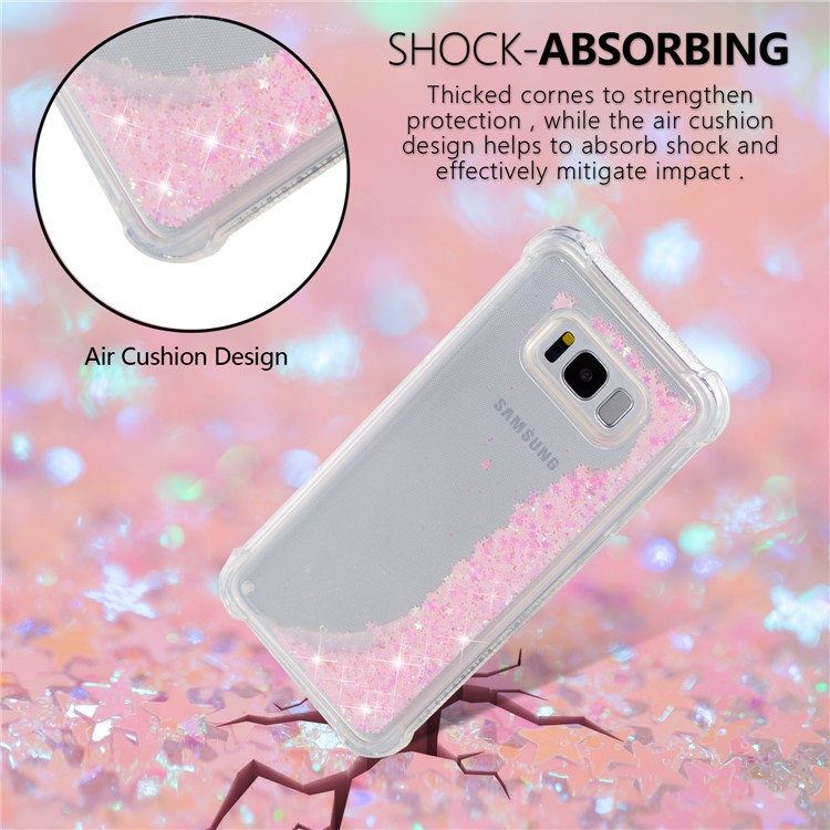 Dynamic Glitter Powder Sequins Shockproof TPU Case for Samsung Galaxy S8 Plus SM-G955 - Pink-7