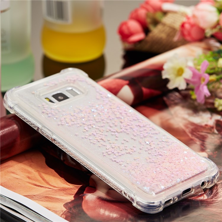 Dynamic Glitter Powder Sequins Shockproof TPU Case for Samsung Galaxy S8 Plus SM-G955 - Pink-9