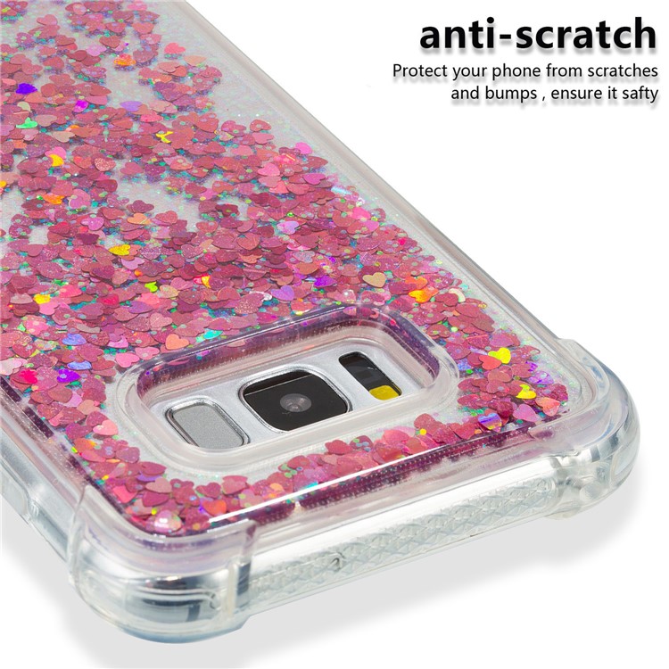 Dynamic Glitter Powder Sequins Shockproof TPU Cover for Samsung Galaxy S8+ SM-G955 - Red-3