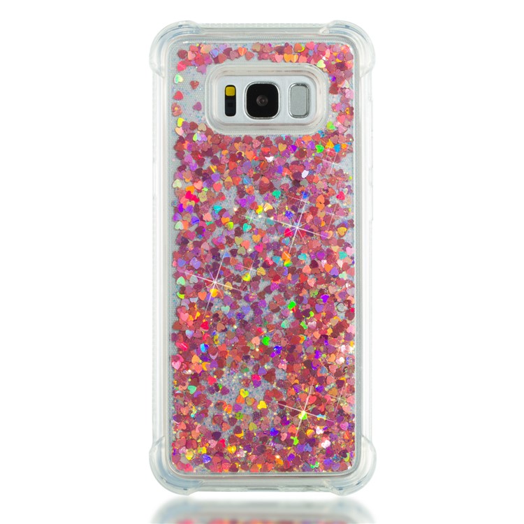 Dynamic Glitter Powder Sequins Shockproof TPU Cover for Samsung Galaxy S8+ SM-G955 - Red-4