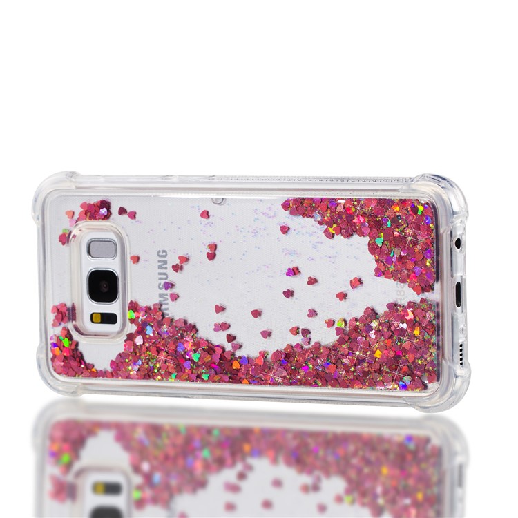 Dynamic Glitter Powder Sequins Shockproof TPU Cover for Samsung Galaxy S8+ SM-G955 - Red-7