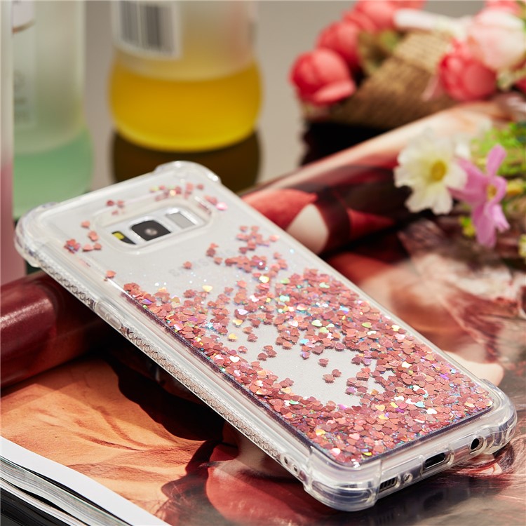 Dynamic Glitter Powder Sequins Shockproof TPU Cover for Samsung Galaxy S8+ SM-G955 - Red-8