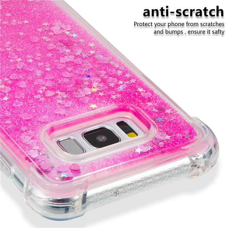 Dynamic Glitter Powder Sequins Shockproof TPU Shell for Samsung Galaxy S8+ SM-G955 - Rose-3