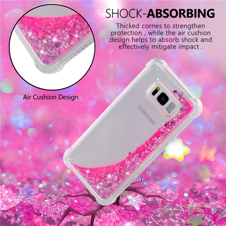 Dynamic Glitter Powder Sequins Shockproof TPU Shell for Samsung Galaxy S8+ SM-G955 - Rose-6