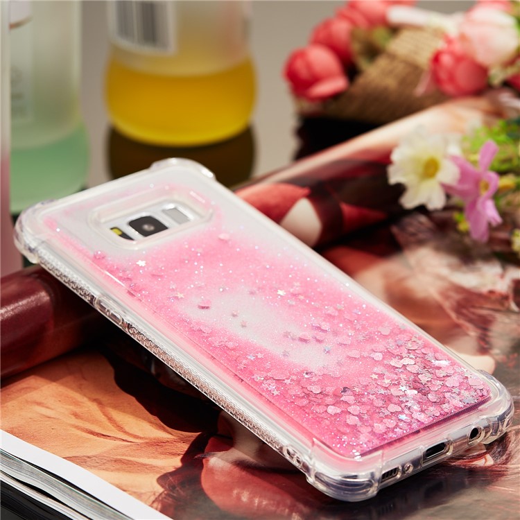 Dynamic Glitter Powder Sequins Shockproof TPU Shell for Samsung Galaxy S8+ SM-G955 - Rose-8