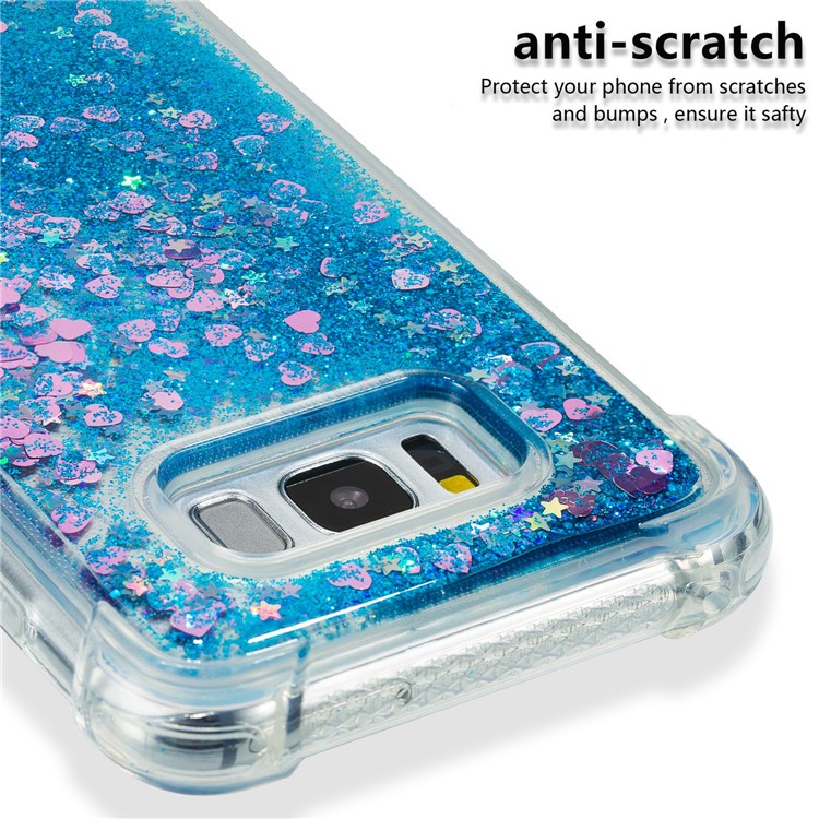 Dynamic Glitter Powder Sequins Shockproof TPU Mobile Cover for Samsung Galaxy S8 Plus SM-G955 - Dark Blue-3
