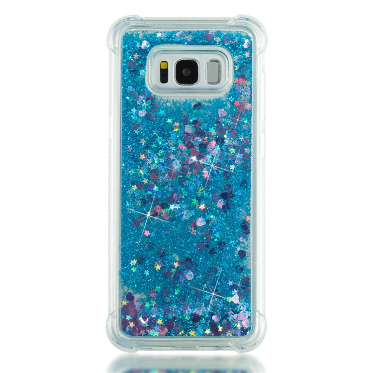 Dynamic Glitter Powder Sequins Shockproof TPU Mobile Cover for Samsung Galaxy S8 Plus SM-G955 - Dark Blue-4