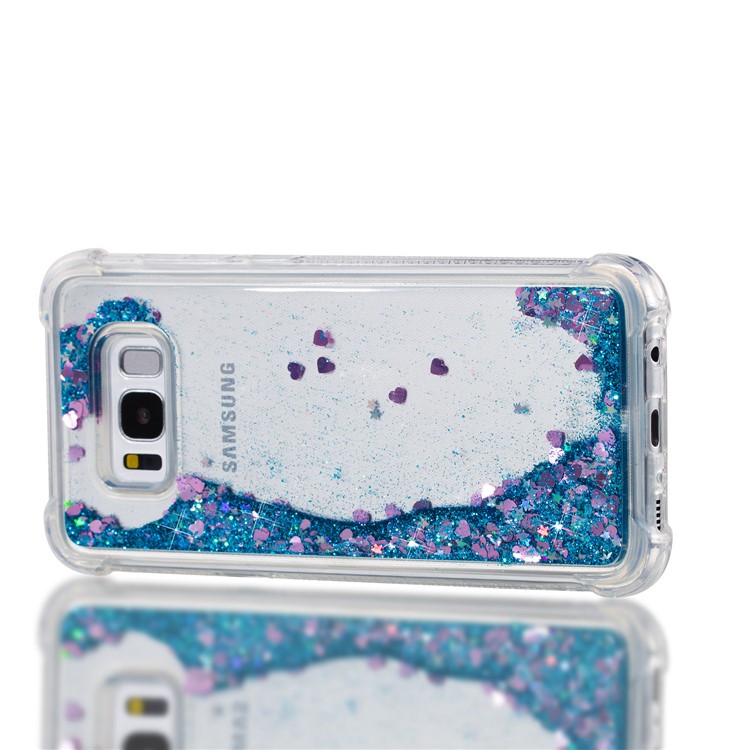 Dynamic Glitter Powder Sequins Shockproof TPU Mobile Cover for Samsung Galaxy S8 Plus SM-G955 - Dark Blue-7