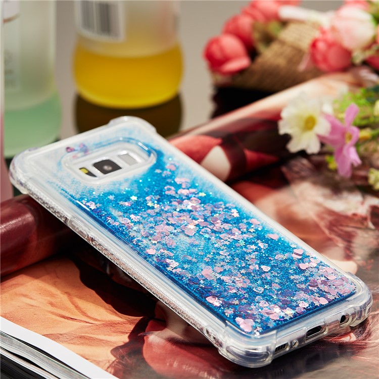 Dynamic Glitter Powder Sequins Shockproof TPU Mobile Cover for Samsung Galaxy S8 Plus SM-G955 - Dark Blue-8