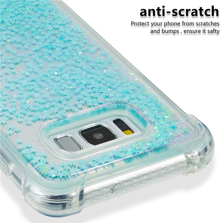 Dynamic Glitter Powder Sequins Shockproof TPU Mobile Shell for Samsung Galaxy S8 Plus SM-G955 - Baby Blue-3
