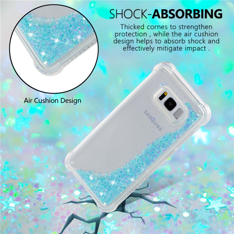 Dynamic Glitter Powder Sequins Shockproof TPU Mobile Shell for Samsung Galaxy S8 Plus SM-G955 - Baby Blue-6