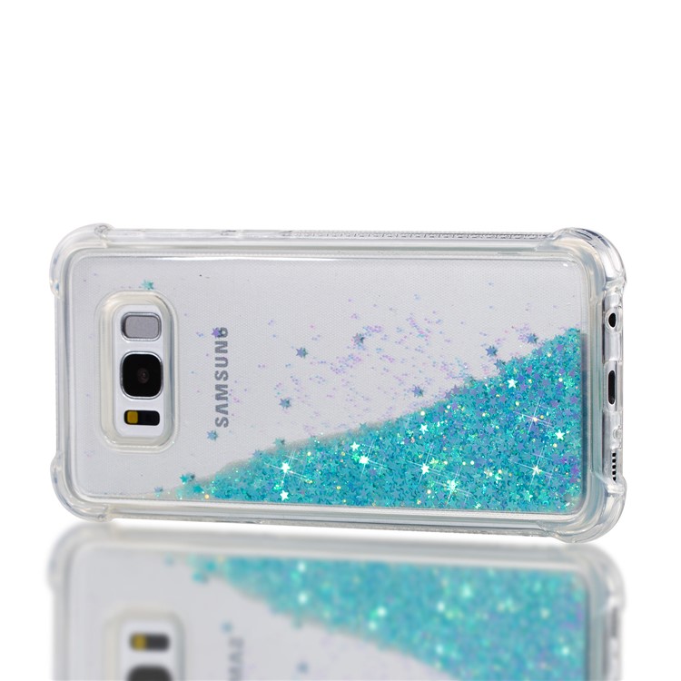 Dynamic Glitter Powder Sequins Shockproof TPU Mobile Shell for Samsung Galaxy S8 Plus SM-G955 - Baby Blue-7