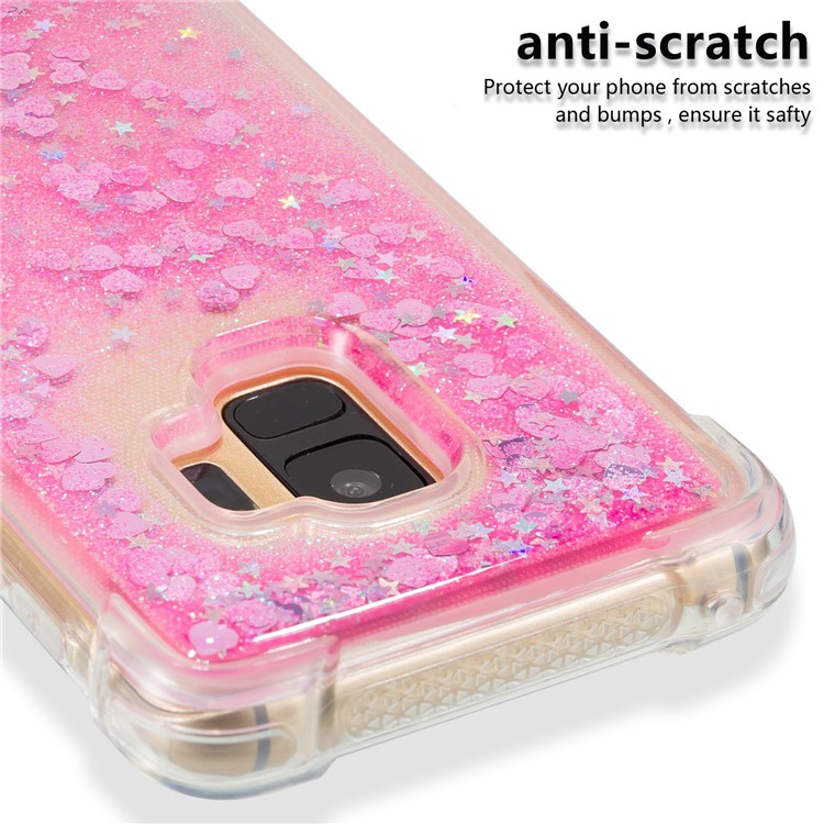 Dynamic Glitter Powder Sequins TPU Shockproof Case for Samsung Galaxy S9 SM-G960 - Rose-3