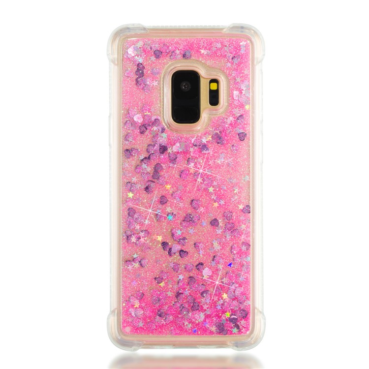 Dynamic Glitter Powder Sequins TPU Shockproof Case for Samsung Galaxy S9 SM-G960 - Rose-4