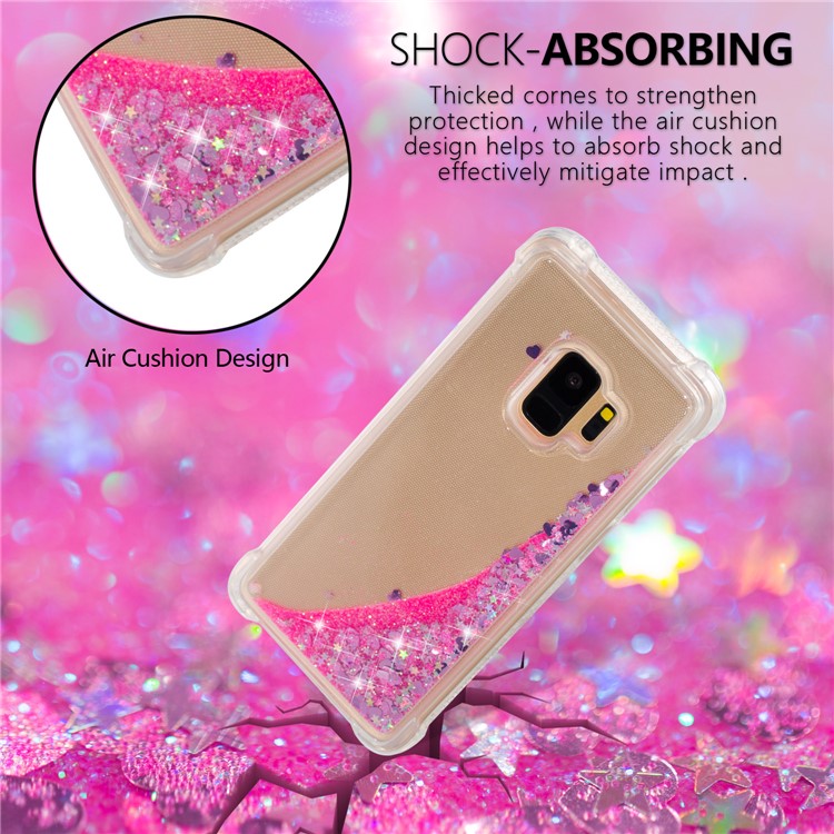 Dynamic Glitter Powder Sequins TPU Shockproof Case for Samsung Galaxy S9 SM-G960 - Rose-6